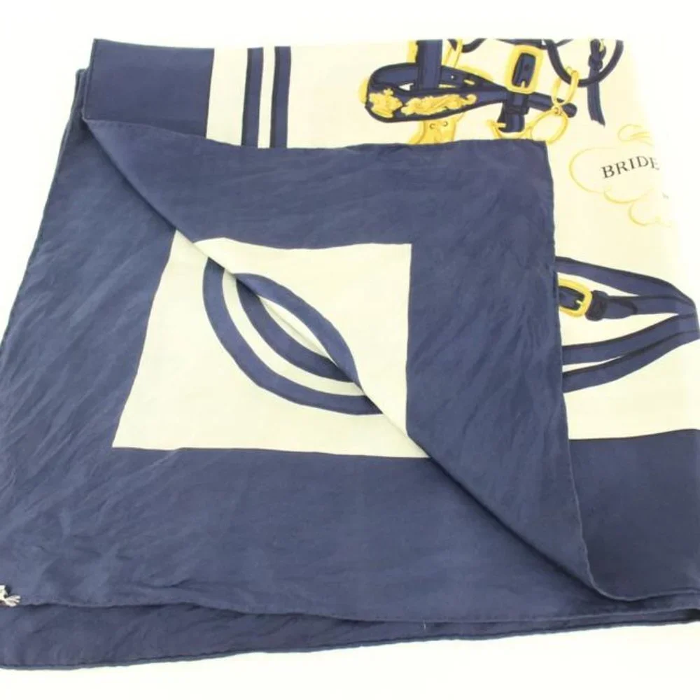 Louis Vuitton Navy x Gold Brides de Gala Silk Scarf 58h511s